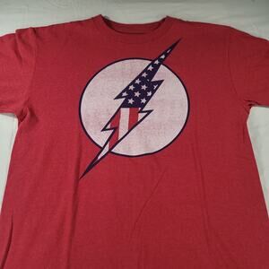 DC The Flash Short Sleeve Graphic Crew Neck T Shirt Mens Size Medium M Red